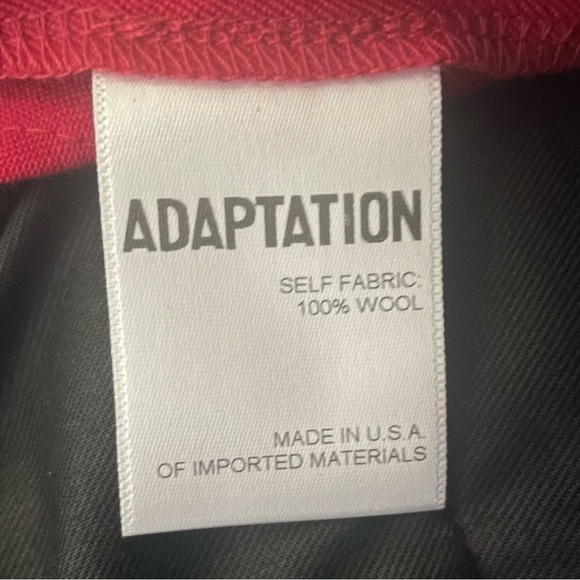 ADAPTATION Red Wool Metallic Side Striped Tailored Trousers Pants Size 24 NWOT - Picture 7 of 16
